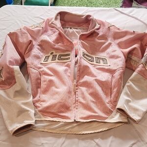 ICON Motorcycke Pink and White Star Jacket